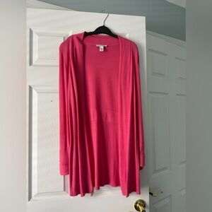 Bright pink long cardigan